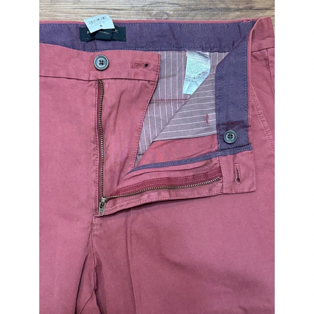 Banana Republic Aiden Chino Pants Mens Slim Fit Red Cotton Trousers Sz 33x32